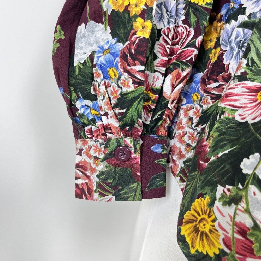 $395 NWOT SEE BY CHLOÉ Floral Print Cotton Top Blouse Size 38 Multicolor - Picture 3 of 14